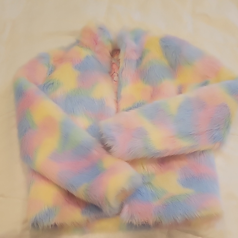 Colorful Faux Fur Jacket
